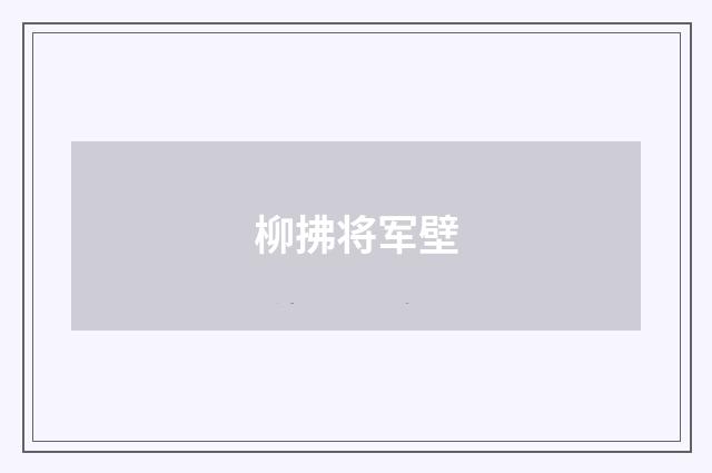 柳拂将军壁