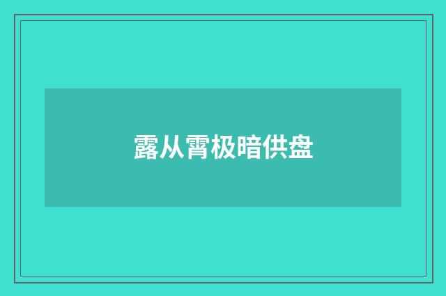 露从霄极暗供盘