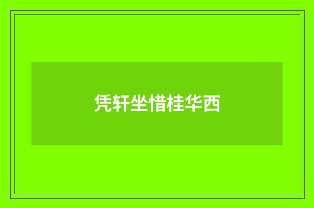 凭轩坐惜桂华西