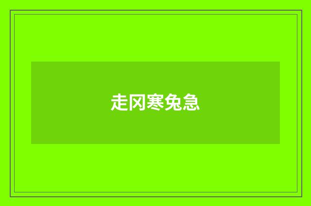 走冈寒兔急