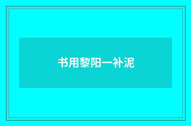 书用黎阳一补泥
