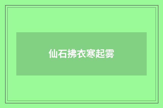 仙石拂衣寒起雾