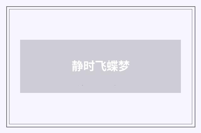 静时飞蝶梦