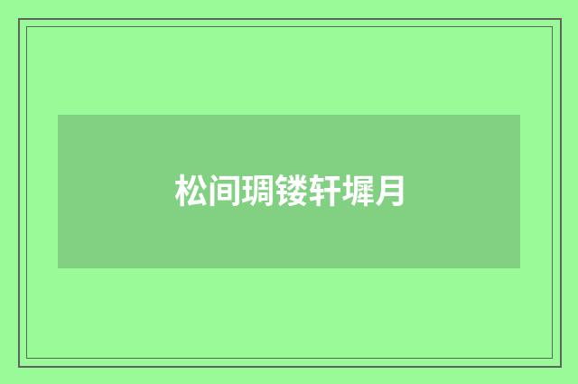 松间琱镂轩墀月