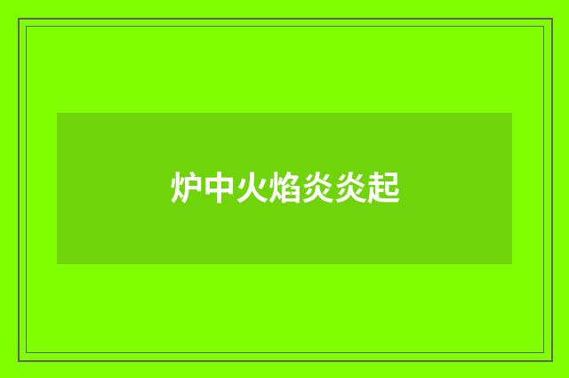 炉中火焰炎炎起