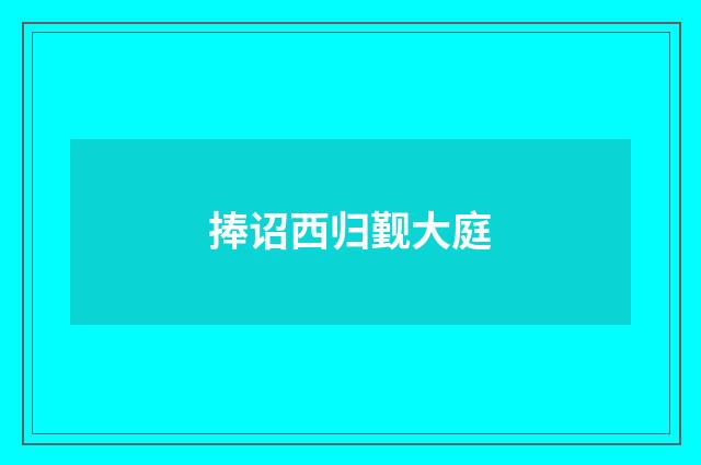 捧诏西归觐大庭