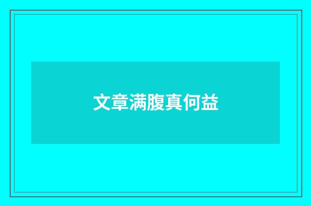 文章满腹真何益