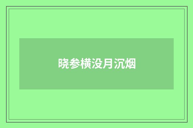 晓参横没月沉烟