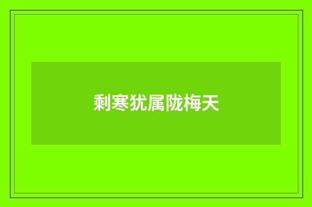 剩寒犹属陇梅天