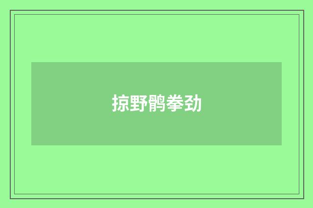 掠野鹘拳劲