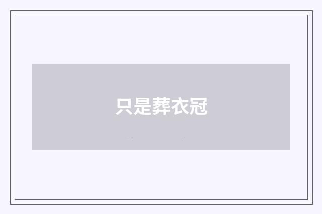 只是葬衣冠
