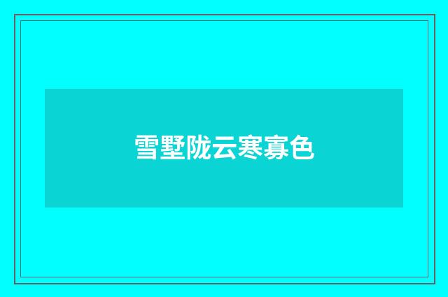 雪墅陇云寒寡色