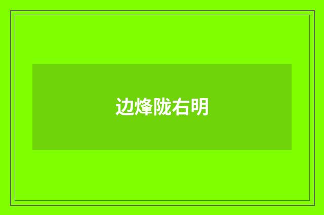 边烽陇右明