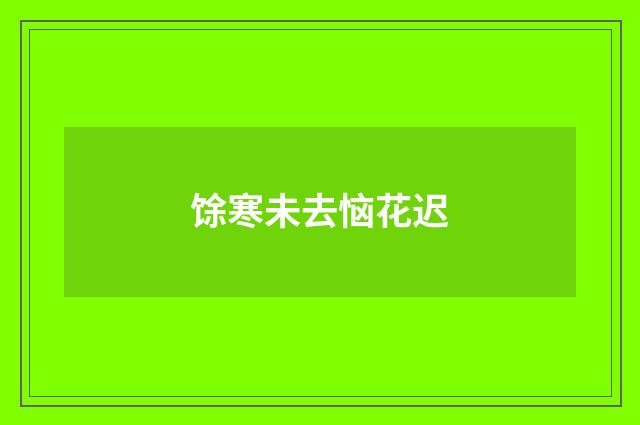 馀寒未去恼花迟