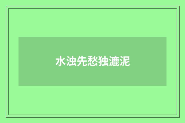 水浊先愁独漉泥