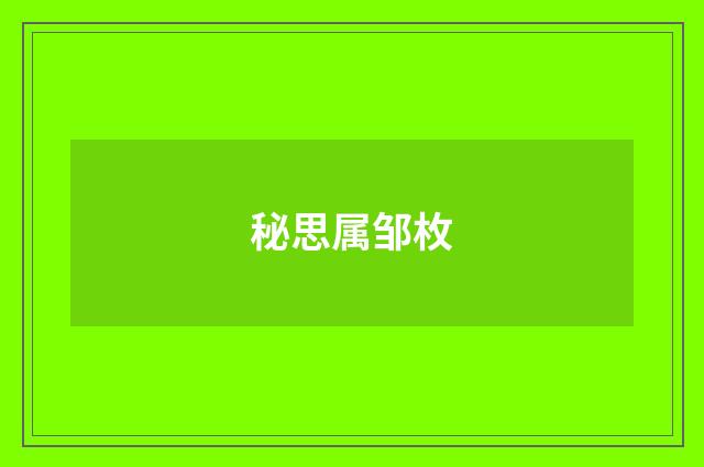 秘思属邹枚