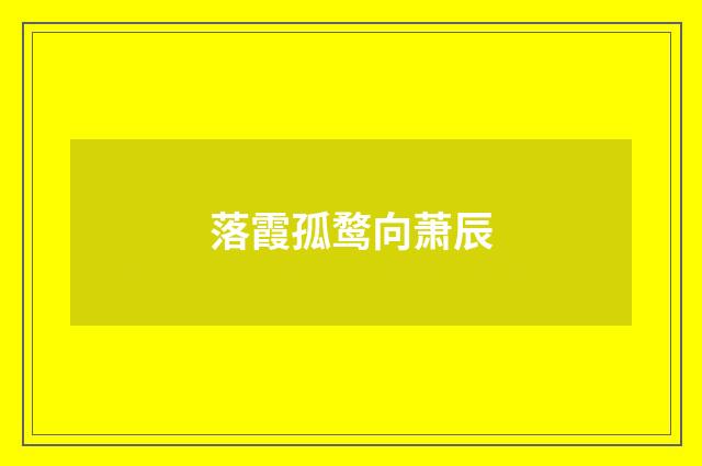 落霞孤鹜向萧辰