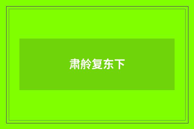 肃舲复东下