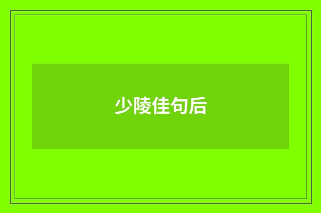 少陵佳句后