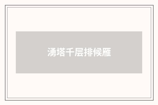 湧塔千层排候雁