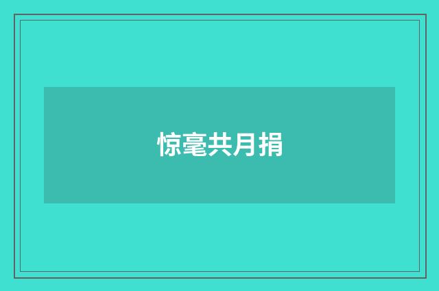 惊毫共月捐