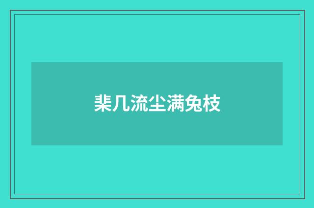 棐几流尘满兔枝