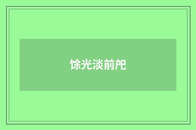 馀光淡前戺
