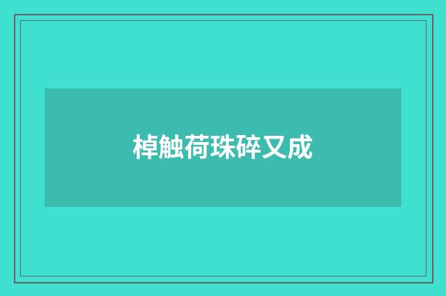 棹触荷珠碎又成