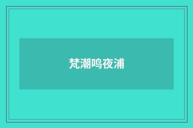 梵潮鸣夜浦
