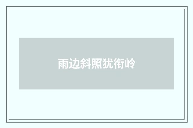 雨边斜照犹衔岭