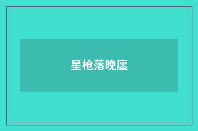 星枪落晚廛
