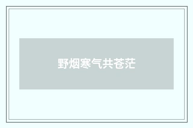 野烟寒气共苍茫