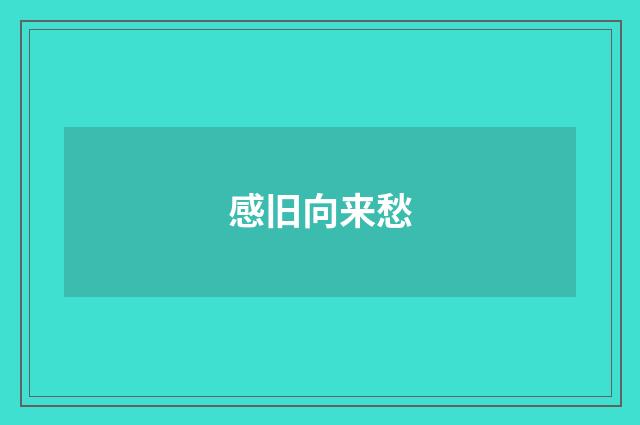 感旧向来愁