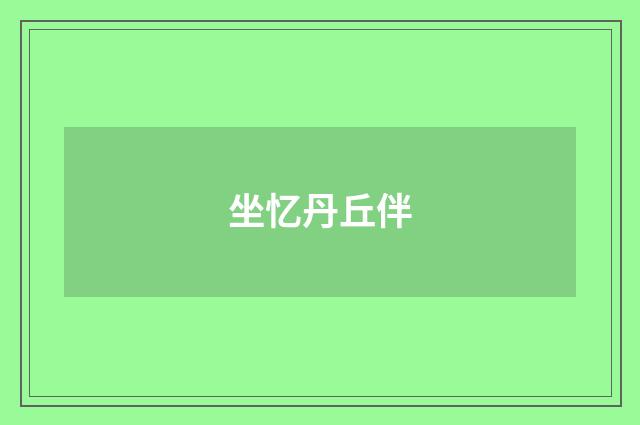 坐忆丹丘伴