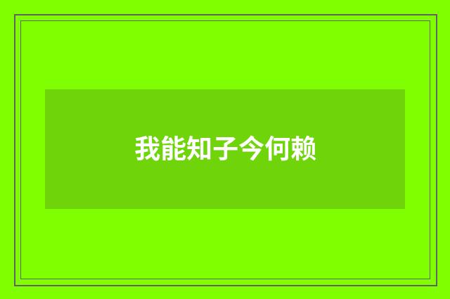 我能知子今何赖
