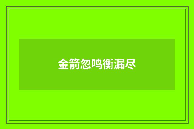 金箭忽鸣衡漏尽