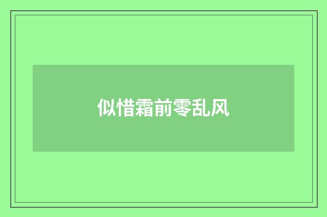 似惜霜前零乱风
