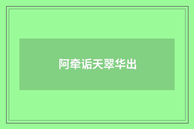 阿牵诟天翠华出