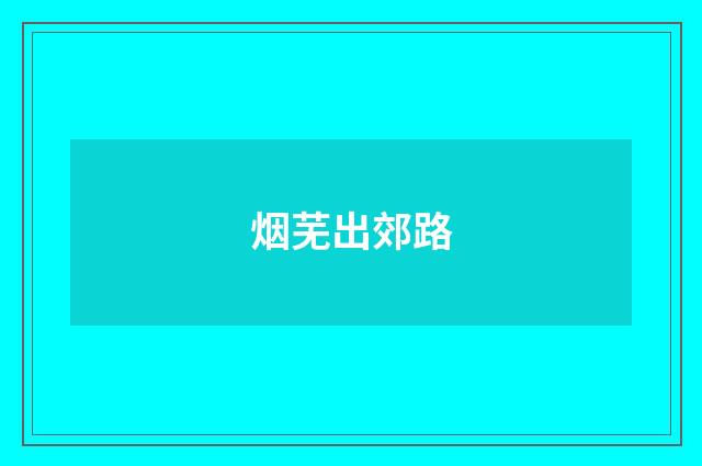 烟芜出郊路