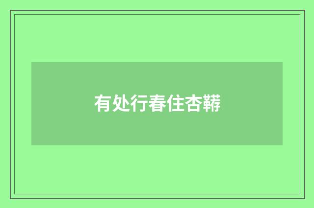 有处行春住杏鞯