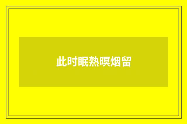 此时眠熟暝烟留