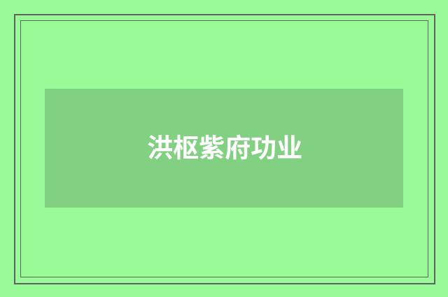 洪枢紫府功业