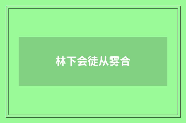 林下会徒从雾合