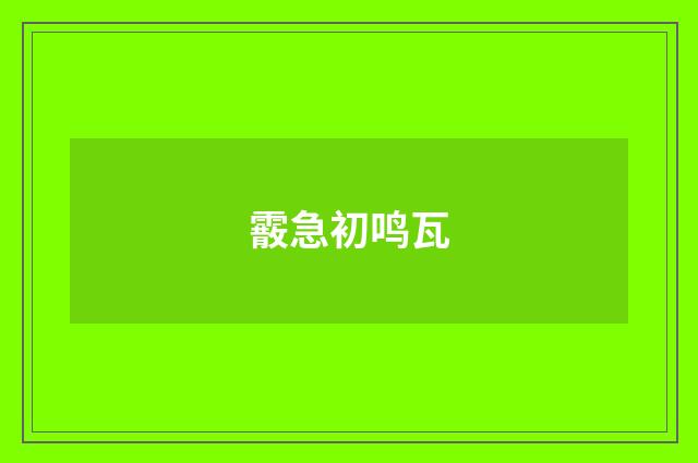 霰急初鸣瓦