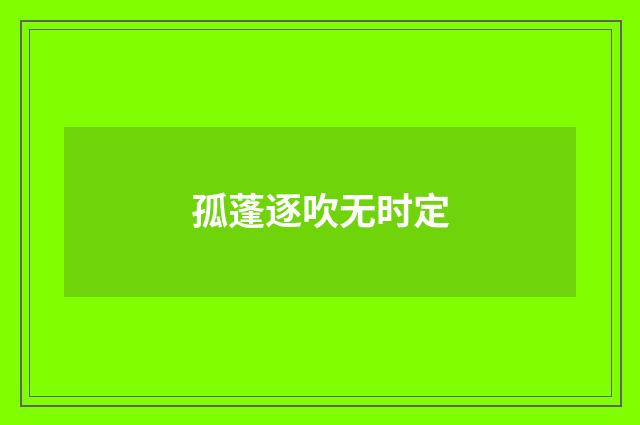 孤蓬逐吹无时定