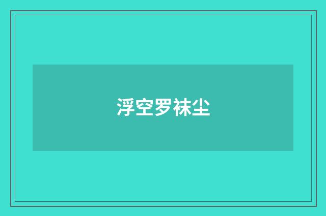 浮空罗袜尘