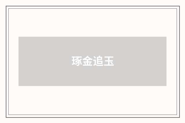 琢金追玉