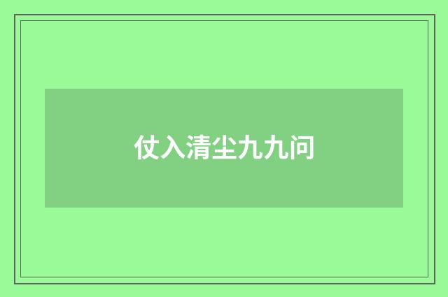仗入清尘九九问