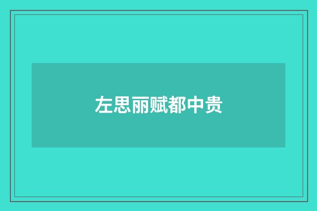 左思丽赋都中贵