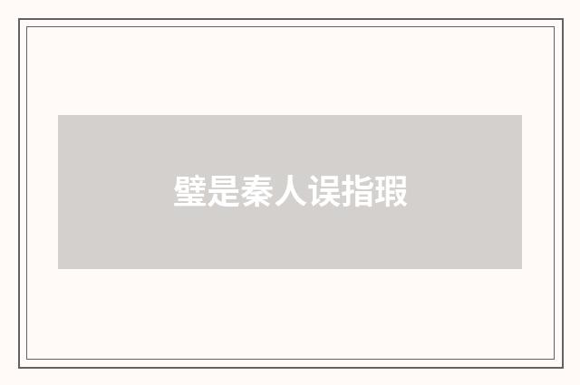 璧是秦人误指瑕